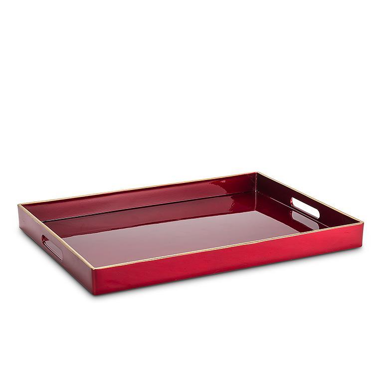 Deep Red/Gold Rectangle Tray