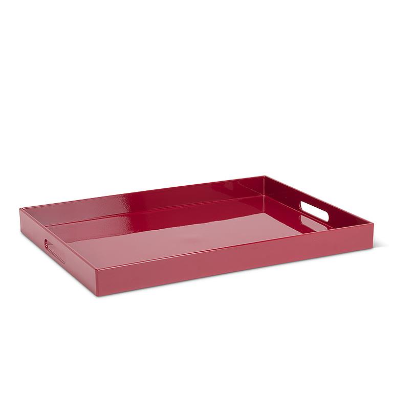 Red Glossy Rectangle Tray