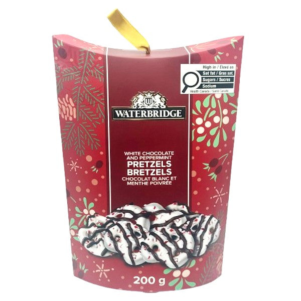Waterbridge Chocolate Covered White & Peppermint Pretzels